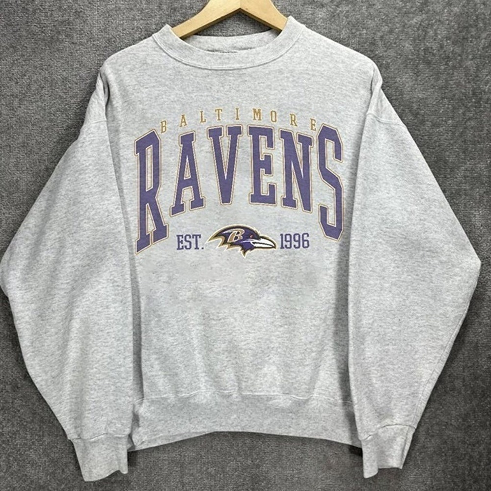 Retro Baltimore Ravens Sweatshirt Retro Nfl Ravens Football 1